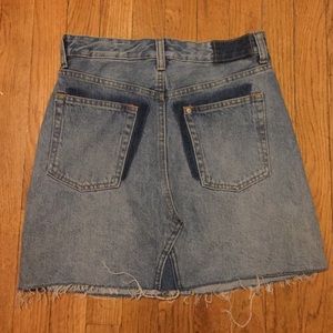 Button-fly Denim mini Skirt